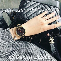Đồng Hồ Nữ Versace V-Circle Manifesto Unified - Dây Da Đen Vỏ Vàng - 38mm