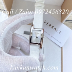 Đồng Hồ Nữ Versace Greca Icon - Dây Da Trắng Vỏ Bạc - 39 x 21mm