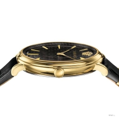 Đồng Hồ Nữ Versace V-Circle Manifesto Unified - Dây Da Đen Vỏ Vàng - 38mm