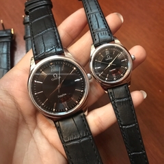 Đồng hồ Đôi OMEGA - Dây da - OMC01