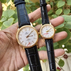 Đồng hồ Đôi OMEGA - Dây da - OMC02