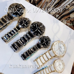 Đồng Hồ Đôi Rado RDOATC012 - Dây Đá Ceramic Đen Vỏ Bạc ( 30mm - 40mm )