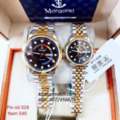 Đồng Hồ Cặp Đôi Nam Nữ Margaret MT1508 Kính Sapphire Authentic 28mm - 40mm