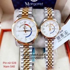 Đồng Hồ Cặp Đôi Nam Nữ Margaret MT1508 Kính Sapphire Authentic 28mm - 40mm