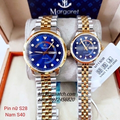Đồng Hồ Cặp Đôi Nam Nữ Margaret MT1508 Kính Sapphire Authentic 28mm - 40mm