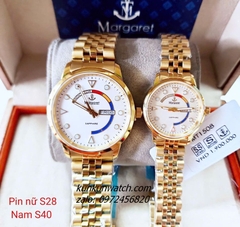 Đồng Hồ Cặp Đôi Nam Nữ Margaret MT1508 Kính Sapphire Authentic 28mm - 40mm 1