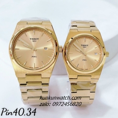 Đồng Hồ Cặp Đôi Tissot 1853 PRX Gold Lịch Ngày 40mm - 34mm 1