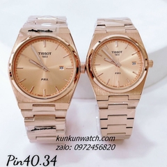 Đồng Hồ Cặp Đôi Tissot 1853 PRX Rose Gold Lịch Ngày 40mm - 34mm 1