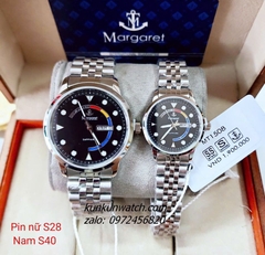 Đồng Hồ Cặp Đôi Nam Nữ Margaret MT1508 Kính Sapphire Authentic 28mm - 40mm