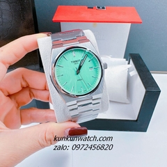 Đồng Hồ Cặp Đôi Tissot 1853 PRX Silver Mặt Xanh Lơ Lịch Ngày 40mm - 34mm
