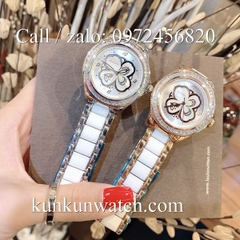 Đồng Hồ Nữ Chanel CNNA042 - Dây Đá Ceramic Trắng Vỏ Vàng - 34mm