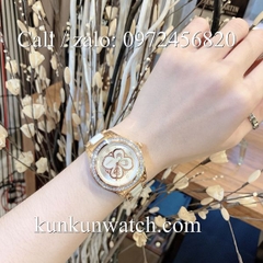 Đồng Hồ Nữ Chanel CNNA042 - Dây Đá Ceramic Trắng Vỏ Vàng - 34mm