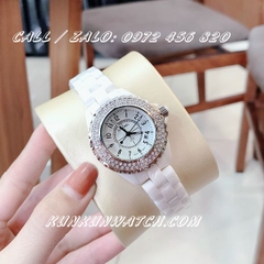 Đồng Hồ Nữ Chanel CNNA061 - Dây Đá Ceramic Trắng - 34mm