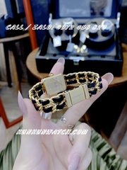 Đồng Hồ Nữ Chanel Premiere Chain - Dây Xích Vàng Mix Da Đen - 20 x 25mm