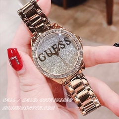 Đồng Hồ Nữ Guess W0987L2 - Nền Mặt Số Lấp Lánh Ánh Vàng Và Bạc - Dây Kim Loại - 36mm