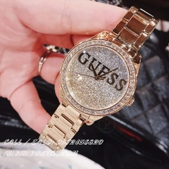 Đồng Hồ Nữ Guess W0987L2 - Nền Mặt Số Lấp Lánh Ánh Vàng Và Bạc - Dây Kim Loại - 36mm