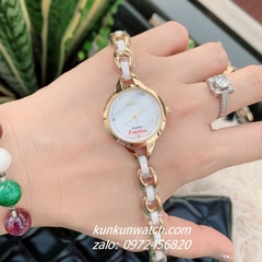 Đồng Hồ Lắc Tay Nữ Rado Điểm Pha Lê 4 Mốc Giờ Dây Đá Ceramic Trắng Gold 26mm