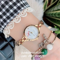 Đồng Hồ Lắc Tay Nữ Rado Điểm Pha Lê 4 Mốc Giờ Mặt Trắng Gold 26mm