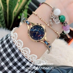 Đồng Hồ Lắc Tay Nữ Rado Điểm Pha Lê 4 Mốc Giờ Dây Đá Ceramic Xanh Gold 26mm