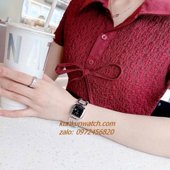 Đồng Hồ Nữ Gucci G - Gucci Nền Mặt Đen, Điểm Vạch Giờ, Dáng Lắc Tay 2 Kim Silver 26mm