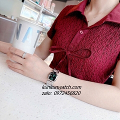 Đồng Hồ Nữ Gucci G - Gucci Nền Mặt Xanh Lá, Điểm Vạch Giờ, Dáng Lắc Tay 2 Kim Silver 26mm