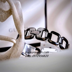 Đồng Hồ Nữ Gucci G - Gucci Full Đen, Điểm Vạch Giờ, Dáng Lắc Tay 2 Kim Silver 26mm