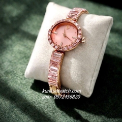 Đồng Hồ Nữ Swarovski Matrix Bangle Rose Gold Đính Đá 25mm