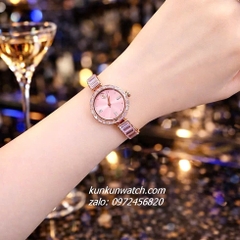 Đồng Hồ Nữ Swarovski Matrix Bangle Rose Gold Đính Đá 25mm