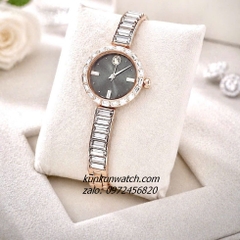 Đồng Hồ Nữ Swarovski Matrix Bangle Rose Gold Mặt Xám Đính Đá 25mm