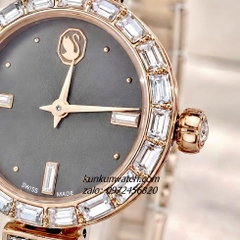 Đồng Hồ Nữ Swarovski Matrix Bangle Rose Gold Mặt Xám Đính Đá 25mm