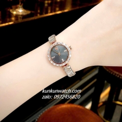 Đồng Hồ Nữ Swarovski Matrix Bangle Rose Gold Mặt Xám Đính Đá 25mm