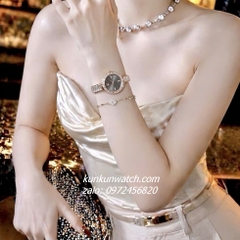 Đồng Hồ Nữ Swarovski Matrix Bangle Rose Gold Mặt Xám Đính Đá 25mm