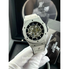 Đồng Hồ Nam Hublot Automatic Lộ Cơ Dây Da Silicone Xám 42mm