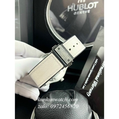 Đồng Hồ Nam Hublot Automatic Lộ Cơ Dây Da Silicone Xám 42mm