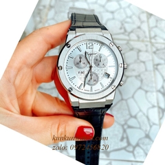 Đồng Hồ Nam Salvatore Ferragamo F80 Chronograph Dây Silicone Đen Mặt Trắng Silver 41mm