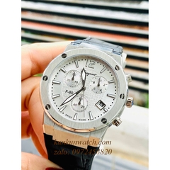 Đồng Hồ Nam Salvatore Ferragamo F80 Chronograph Dây Silicone Đen Mặt Trắng Silver 41mm