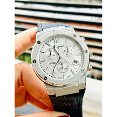 Đồng Hồ Nam Salvatore Ferragamo F80 Chronograph Dây Silicone Đen Mặt Trắng Silver 41mm