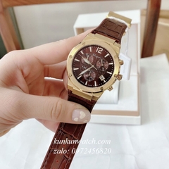 Đồng Hồ Nam Salvatore Ferragamo F80 Chronograph Dây Silicone Nâu Gold 41mm