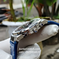 Đồng Hồ Nam Salvatore Ferragamo F80 Chronograph Dây Silicone Xanh Silver 41mm