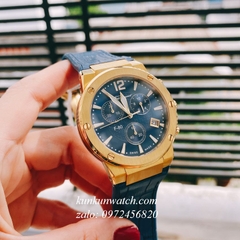 Đồng Hồ Nam Salvatore Ferragamo F80 Chronograph Dây Silicone Xanh Gold 41mm