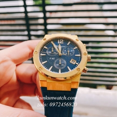 Đồng Hồ Nam Salvatore Ferragamo F80 Chronograph Dây Silicone Xanh Gold 41mm