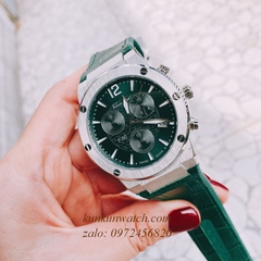 Đồng Hồ Nam Salvatore Ferragamo F80 Chronograph Dây Silicone Xanh Lá Silver 41mm