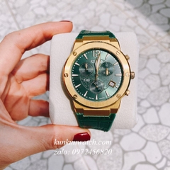 Đồng Hồ Nam Salvatore Ferragamo F80 Chronograph Dây Silicone Xanh Lá Gold 41mm