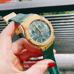 Đồng Hồ Nam Salvatore Ferragamo F80 Chronograph Dây Silicone Xanh Lá Gold 41mm