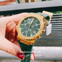 Đồng Hồ Nam Salvatore Ferragamo F80 Chronograph Dây Silicone Xanh Lá Gold 41mm