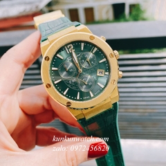 Đồng Hồ Nam Salvatore Ferragamo F80 Chronograph Dây Silicone Xanh Lá Gold 41mm