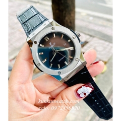 Đồng Hồ Nam Hublot Classic Fusion Automatic Dây Da Vân Silicone Đen Silver 42mm