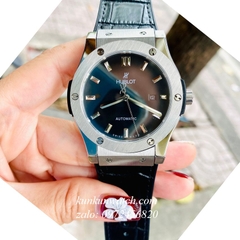 Đồng Hồ Nam Hublot Classic Fusion Automatic Dây Da Vân Silicone Đen Silver 42mm
