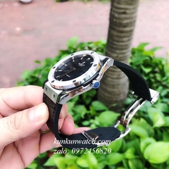 Đồng Hồ Nam Hublot Classic Fusion Automatic Dây Da Vân Silicone Đen Silver 42mm
