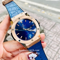 Đồng Hồ Nam Hublot Classic Fusion Automatic Dây Da Vân Silicone Xanh Rose Gold 42mm